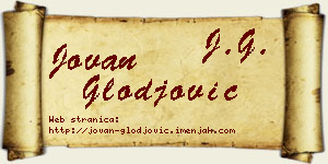 Jovan Glođović vizit kartica
